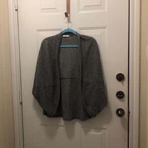 Heather grey short sleeve cardigan